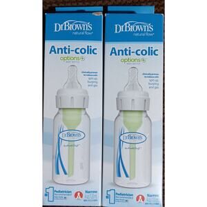 Dr. Brown Anti Colic Bottles NEW 2 TWO 4 oz. Ea. 0 Months+